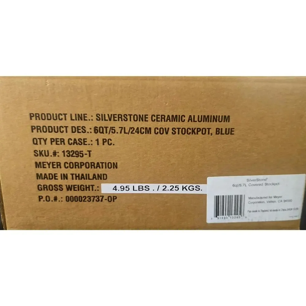 SilverStone Ceramic Aluminum Stockpot 6 Qt Blue Covered Dutch Oven Pot New